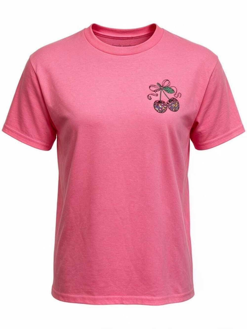 Simply Southern Pink Tee with Sparkle Cherry Patch